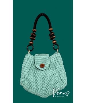 Giỏ móc tay đáy bầu quai gỗ