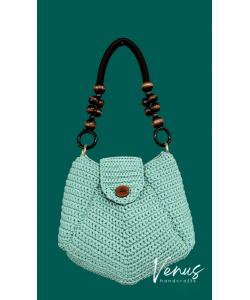 Giỏ móc tay đáy bầu quai gỗ