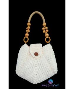 Giỏ móc tay đáy bầu quai gỗ