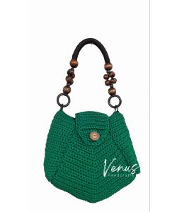 Giỏ móc tay đáy bầu quai gỗ